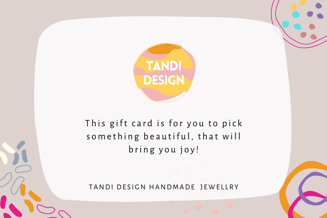 Tandi Design jewellery gift card
